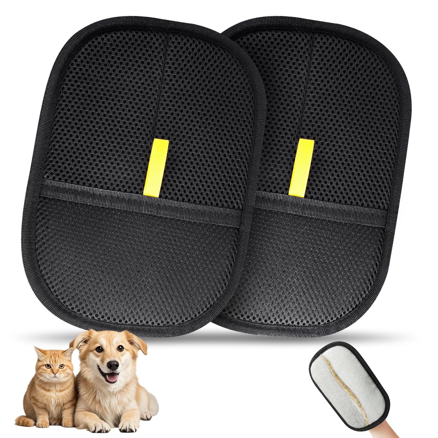 INABULETWO 1 Pcs Pet Hair Removal Gloves Brush, Reusable Cat Dog Electrostatic Hair Remover Grooming Glove Tool